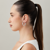 Medium Twist Hoop Clip On Earrings in Silver