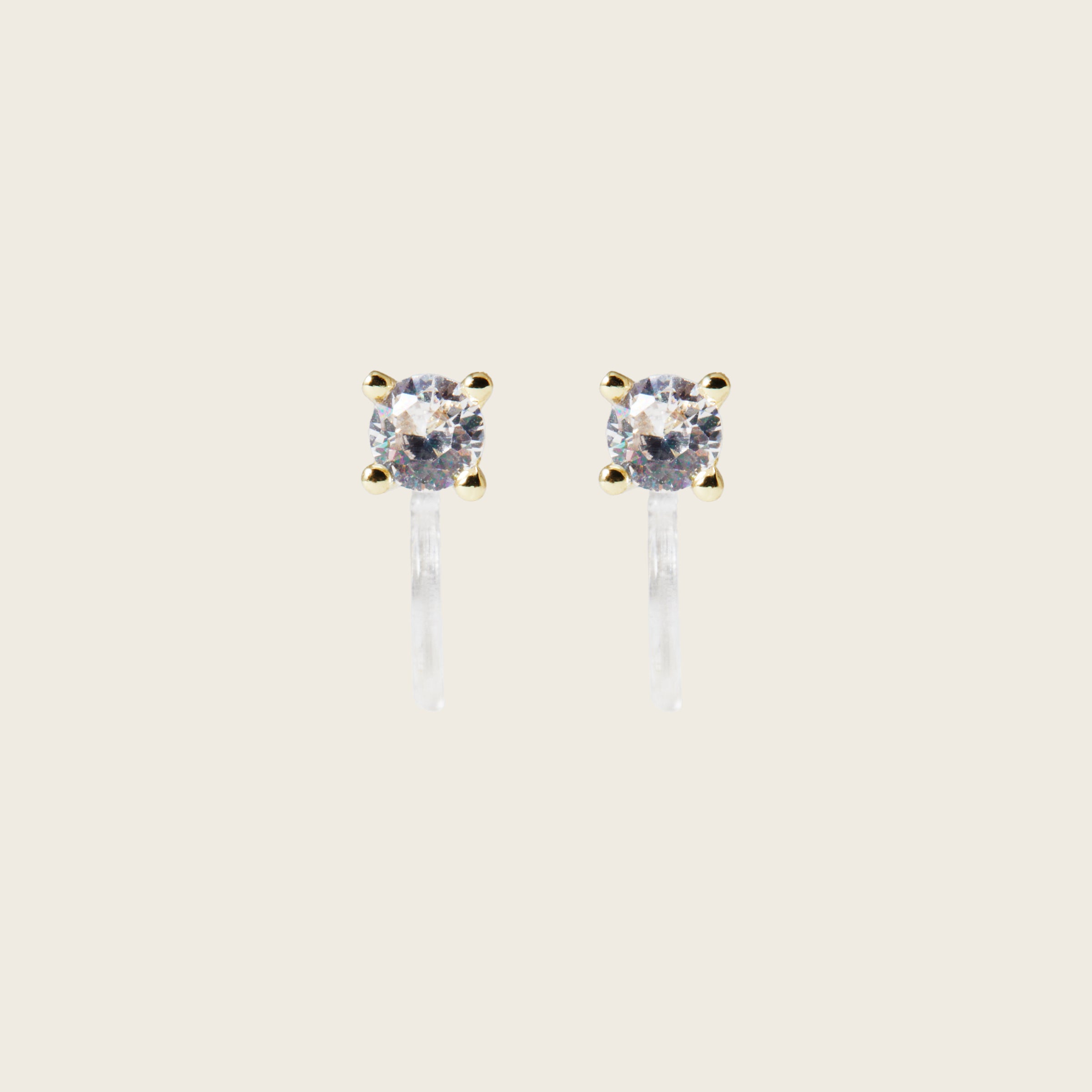Mini Stud Clip On Earrings in Gold