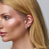 Organic Hoop Clip On Earrings in Silver