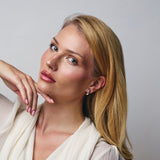Organic Hoop Clip On Earrings in Silver