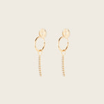 Image of the Pavé Bar Hoop Charms are made with high-quality materials, including 18K gold plating over 925 Sterling Silver. These charms are both non-tarnish and water resistant. The perfect combination of style and durability.