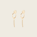 Image of the Pavé Bar Hoop Charms are made with high-quality materials, including 18K gold plating over 925 Sterling Silver. These charms are both non-tarnish and water resistant. The perfect combination of style and durability.