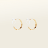 Pleated Hoop Clip On Earrings in Gold