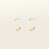 Pleated Hoop Clip On Earrings in Gold