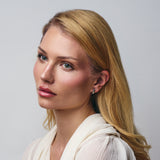 Quilted Huggie Clip On Earrings in Silver