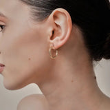 Ribbed Hoop Clip On Earrings in Gold