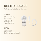 Ribbed Huggie Clip On Earrings in Silver