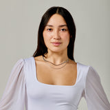 Double Layered Chain Necklace In Silver