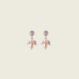 Lavender Pearl Clip On Earrings in Silver