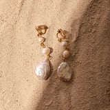 Vera Pearl Clip On Earrings in Gold