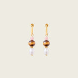 Harriet Pearl Clip On Earrings in Gold
