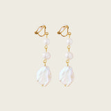 Vera Pearl Clip On Earrings in Gold