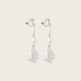 Vera Pearl Clip On Earrings in Silver