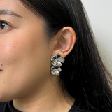 Saffron Clip On Earrings in Silver