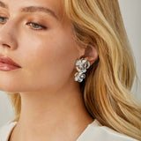 Saffron Clip On Earrings in Silver