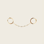 Image of the Single Cluster Hoop Chain are made with high-quality materials, including 18K gold plating over 925 Sterling Silver. These charms are both non-tarnish and water resistant. The perfect combination of style and durability.