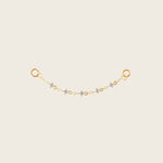 Image of the Single Cluster Hoop Chain are made with high-quality materials, including 18K gold plating over 925 Sterling Silver. These charms are both non-tarnish and water resistant. The perfect combination of style and durability.