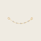 Image of the Single Cluster Hoop Chain are made with high-quality materials, including 18K gold plating over 925 Sterling Silver. These charms are both non-tarnish and water resistant. The perfect combination of style and durability.