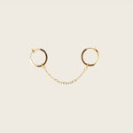 Image of the Single Figaro Hoop Chain are made with high-quality materials, including 18K gold plating over 925 Sterling Silver. These charms are both non-tarnish and water resistant. The perfect combination of style and durability.