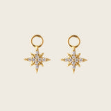 Image of the Star Hoop Charms in Gold are made with high-quality materials, including 18K gold plating over 925 Sterling Silver. These charms are both non-tarnish and water resistant. The perfect combination of style and durability.