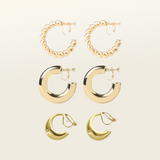 Statement Hoops Set in Gold