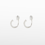 Studded Hoop Clip On Earrings in Silver