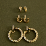 Simple Huggies Clip On Earrings in Gold