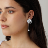 Magnolia Clip On Earrings in Silver