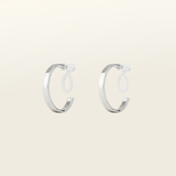 Tia Hoop Clip On Earrings in Silver