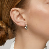 Talia Hoop Clip On Earrings in Silver