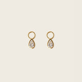 Image of the Teardrop Hoop Charms are made with high-quality materials, including 18K gold plating over 925 Sterling Silver. These charms are both non-tarnish and water resistant. The perfect combination of style and durability.