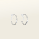 Tia Hoop Clip On Earrings in Silver