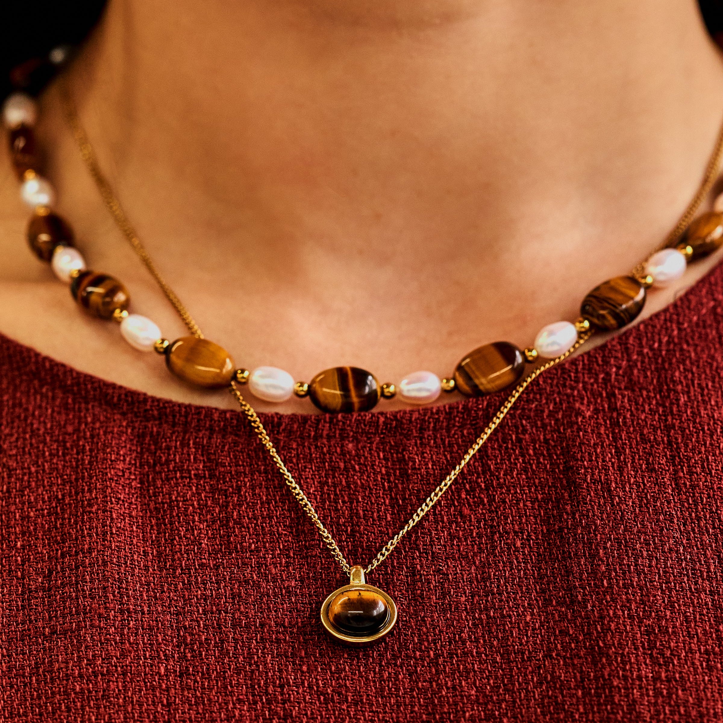 Tiger’s Eye Necklace Stack