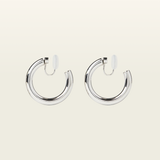 Allie Hoop Clip On Earrings in Silver