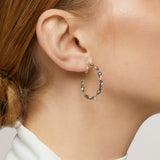 Wave Hoop Clip On Earrings in Silver