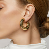 Chunky Hoop Clip On Earrings in Gold
