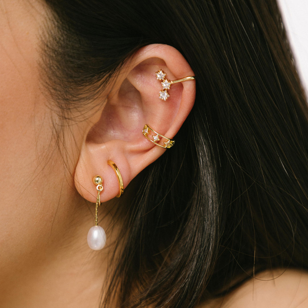 Adriene Pearl Clip On Earrings in Gold Aiori