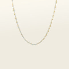 Image of the Classic Tennis Necklace is expertly crafted from prime 14K Gold Plated material, then set with Cubic Zirconia gems for a breathtaking shimmer. This captivating piece is built to withstand the test of time, thanks to its tarnish-resistant, waterproof, nickel-free construction and hypoallergenic materials. Complement your look by pairing this necklace with its sister Classic Tennis Bracelet.
