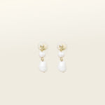 Image of the Duo Pearl Clip-On Earrings in Gold feature a mosquito coil clip-on closure ideal for all ear types. Enjoy medium secure hold and comfortable wear for up to 24 hours - gently squeezing the padding forward once on the ear for adjustable fit. Crafted with freshwater pearls and 18K gold plated stainless steel, each piece features unique natural variations in size and colour.
