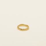 Image of the Organic Wave Ring offers no ability to adjust and is a single item comprised of 18K Gold Plated Stainless Steel, making it non-tarnish and water resistant.